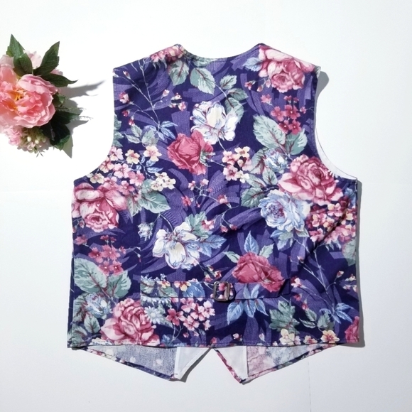 ORVIS Vintage Made in USA Floral Button Vest - Picture 5 of 14